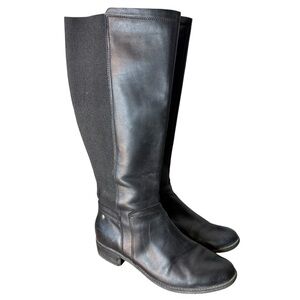 HUSH PUPPIES Waterproof Black Leather Lindy Chamber Riding Boot Zipper Size 9.5